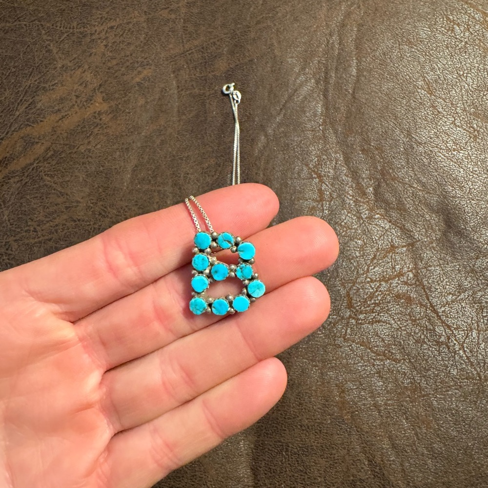 Authentic Navajo B Initial Necklace